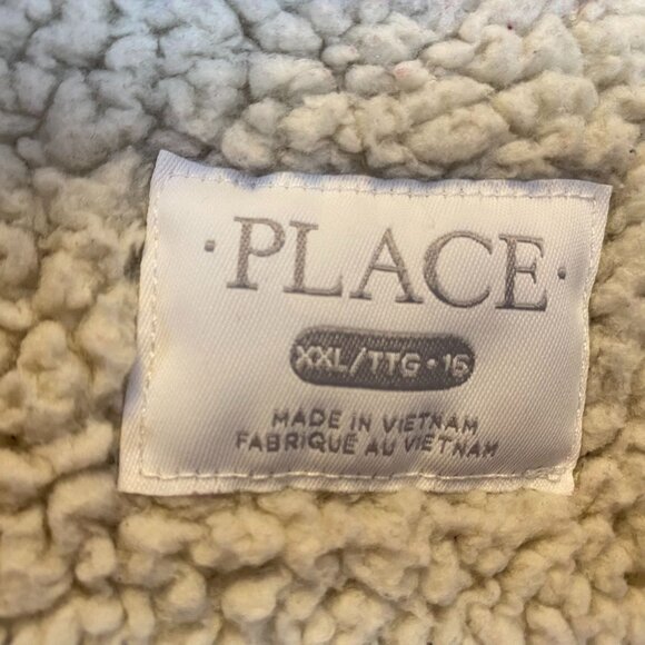 Place Women's Shirt Jacket XXL Burgundy Sherpa Lined Flannel Shacket Snaps Plaid - Picture 3 of 11